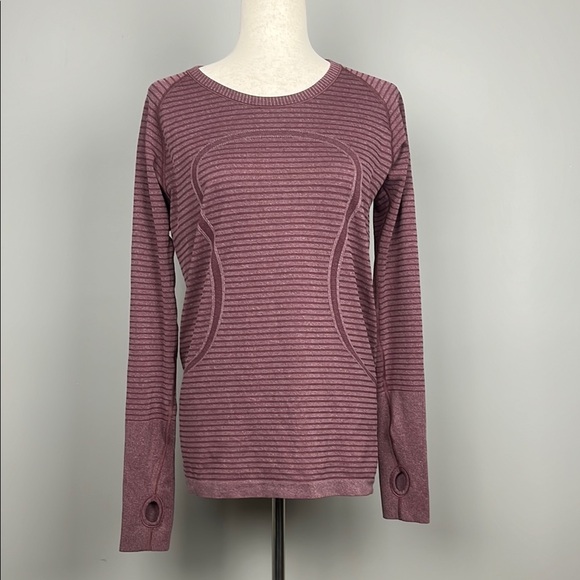 Lululemon Swiftly Tech Long Sleeve / Heathered Bordeaux Drama‎ / SZ 10 - Picture 1 of 6